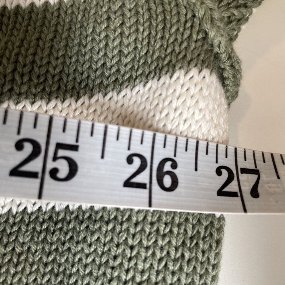Aerie Bistro Roll Neck Relaxed Sweater Women's L Olive Green Striped Cotton NWOT - Picture 11 of 16